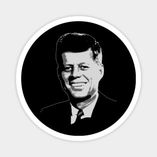 John F. Kennedy Black and White Magnet